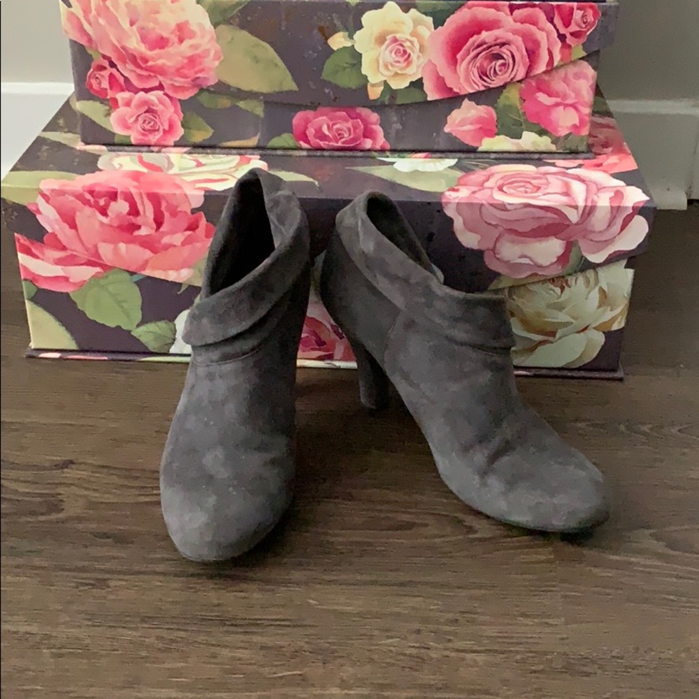 Grey suede booties size 5.5